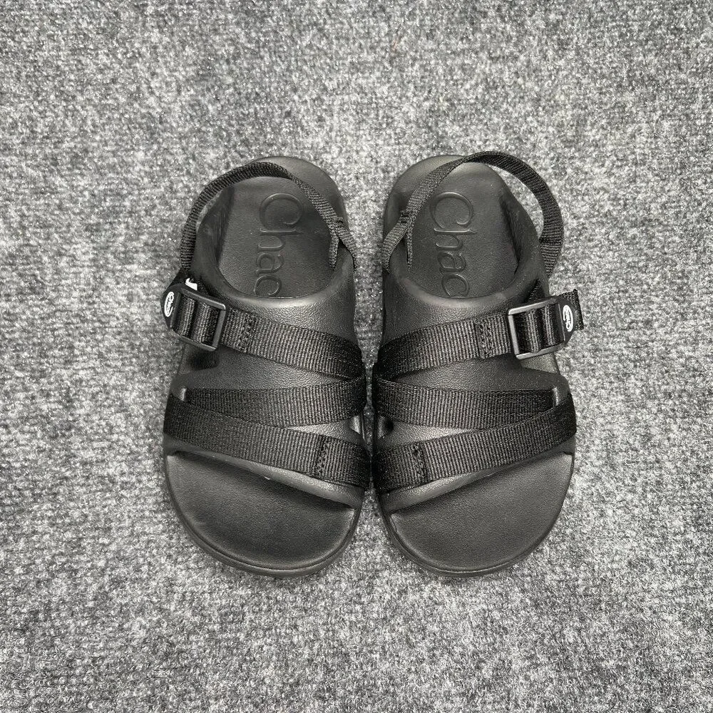 Chaco Chillos Sport Straps Sandals Youth Size 1 Black Athletic Outdoor Flip Flop
